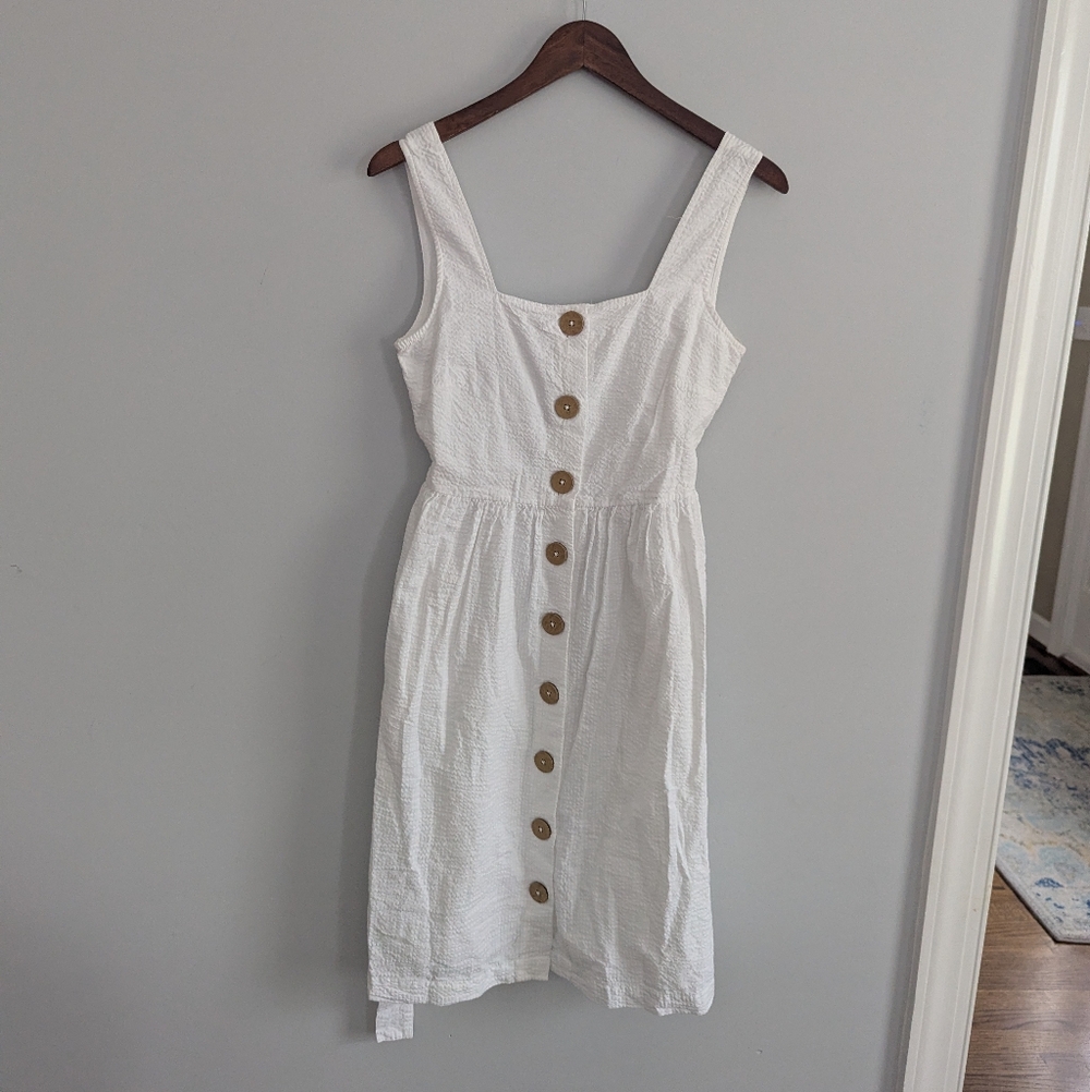 NEW Women's MNG 4 White Button Down Dress - Picture 2 of 6